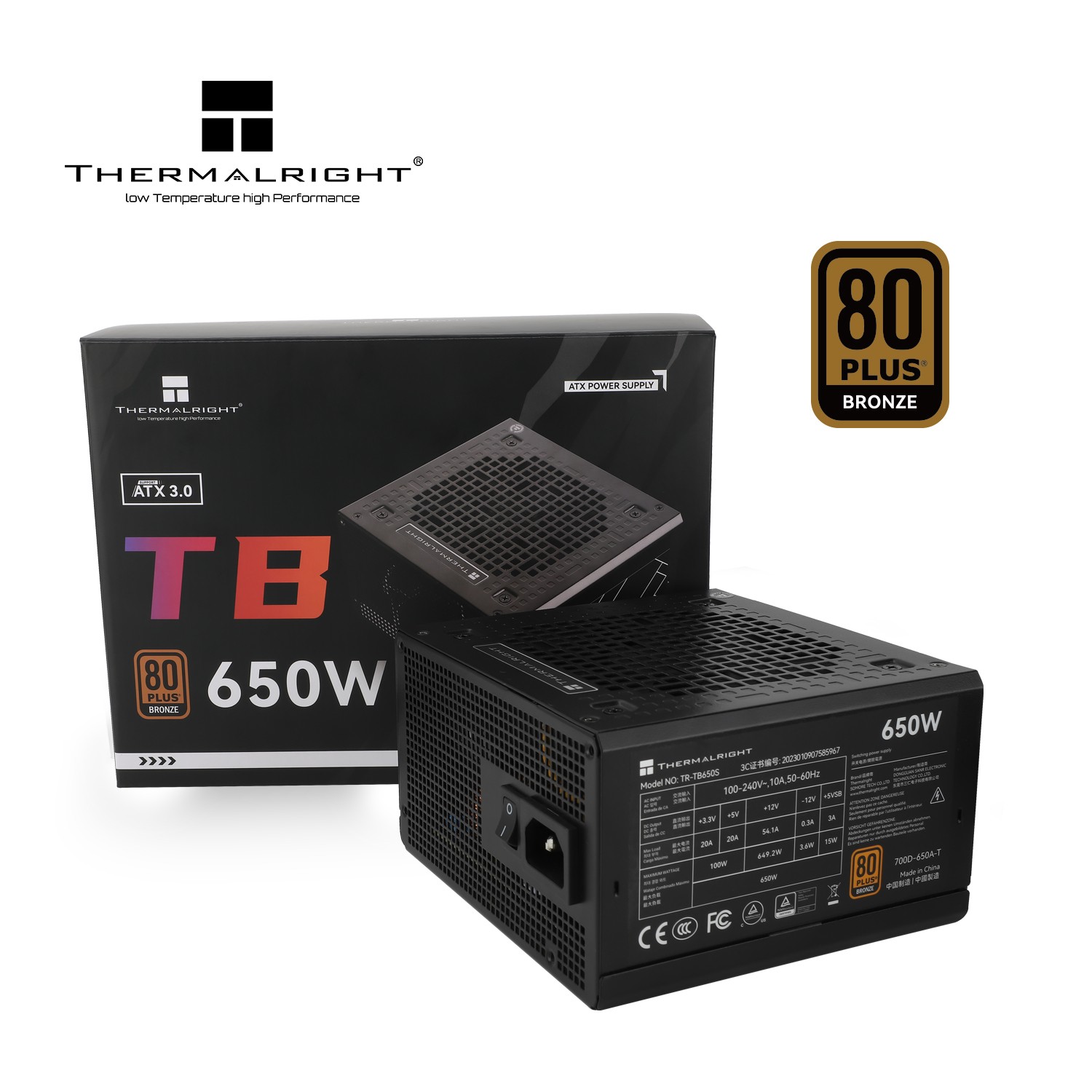 مزود طاقة Thermalright TB650S 80 Plus Bronze Black