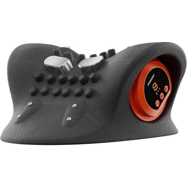 Borodo 3-Mode Heated Neck & Back Massager with 3 Vibration Levels & Remote - Black