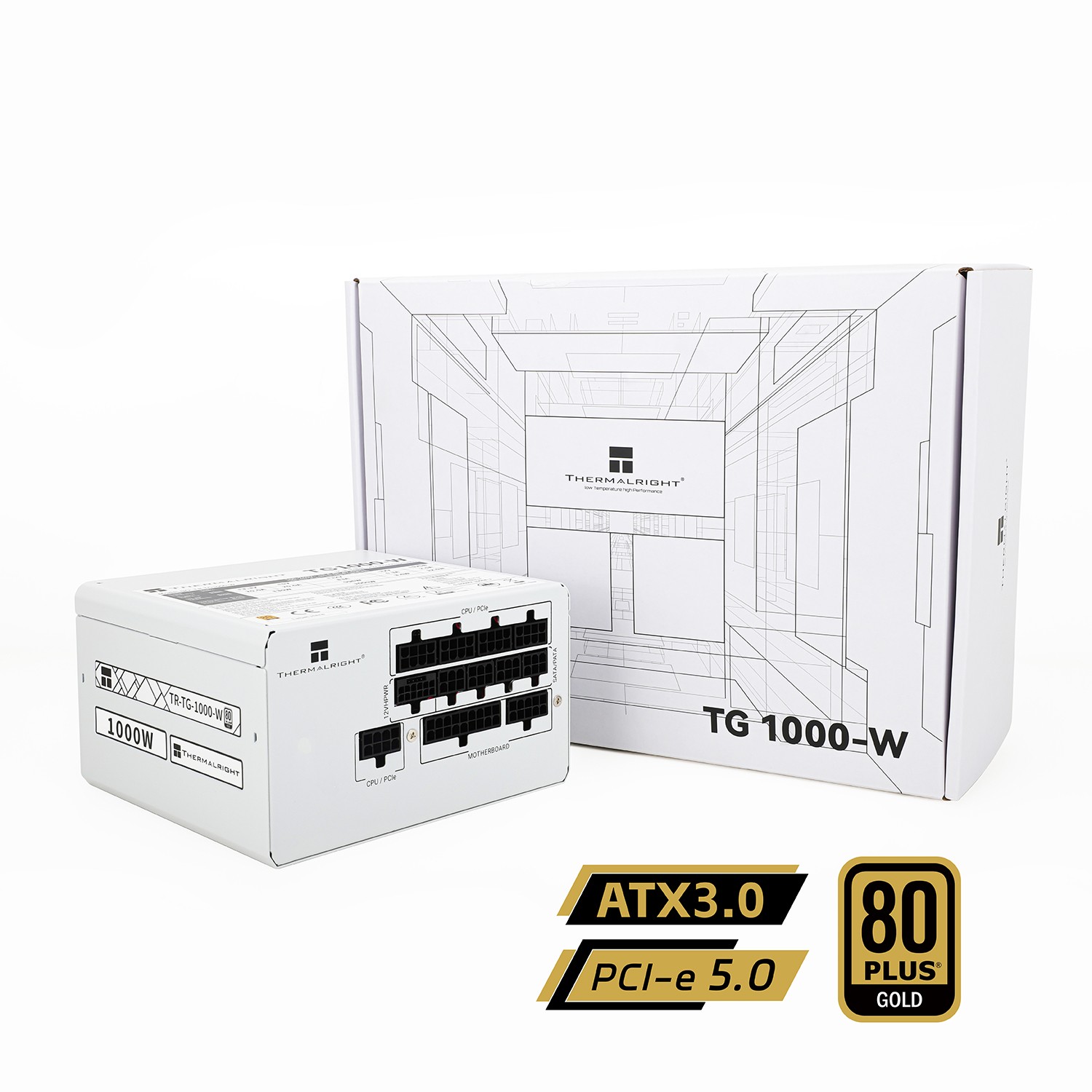 مزود طاقة Thermalright TG1000-W 80 Plus Gold Full Modular White