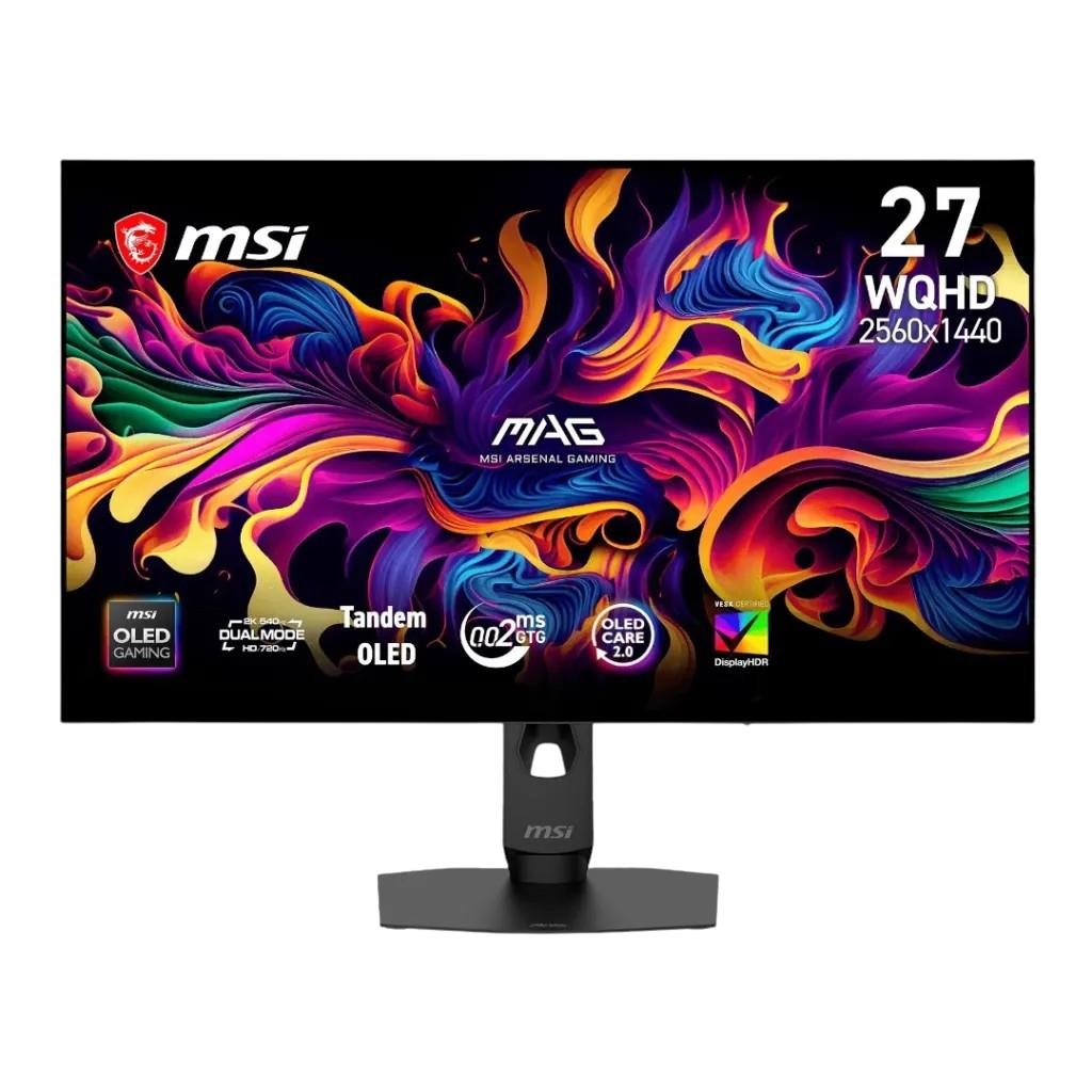 شاشة MSI MAG 276QRD Y54 قيمنق 27 بوصة OLED بدقة 2K وتردد 540Hz