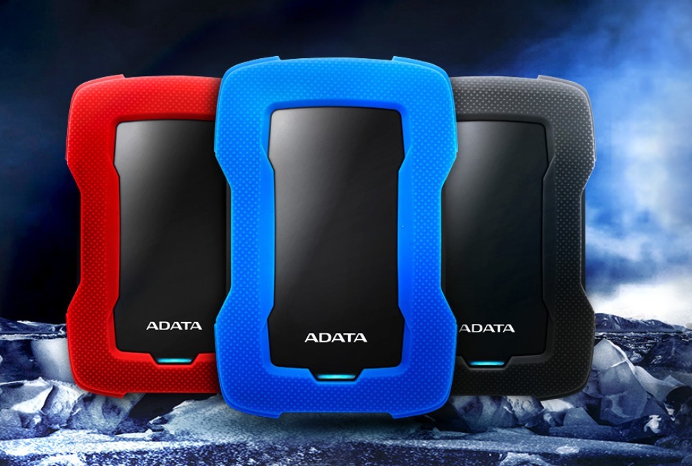 ADATA HD330 External Hard Drive USB 3.2 Durable Shockproof Silicone Protective Rugged Design - 1TB