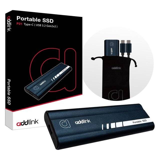 Addlink 1TB SSD محمول Type-C بسرعة 2050MB/s