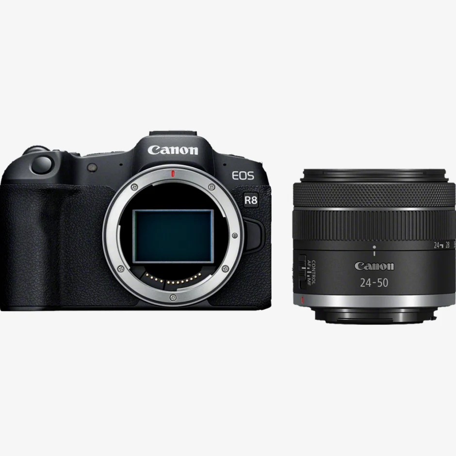 كاميرا كانون EOS R8 مع عدسة RF 24–50mm F4.5–6.3