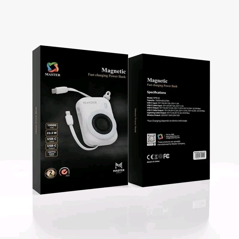 باور بانك ماستر مغناطيسي 10000mAh بشحن سريع 22.5W