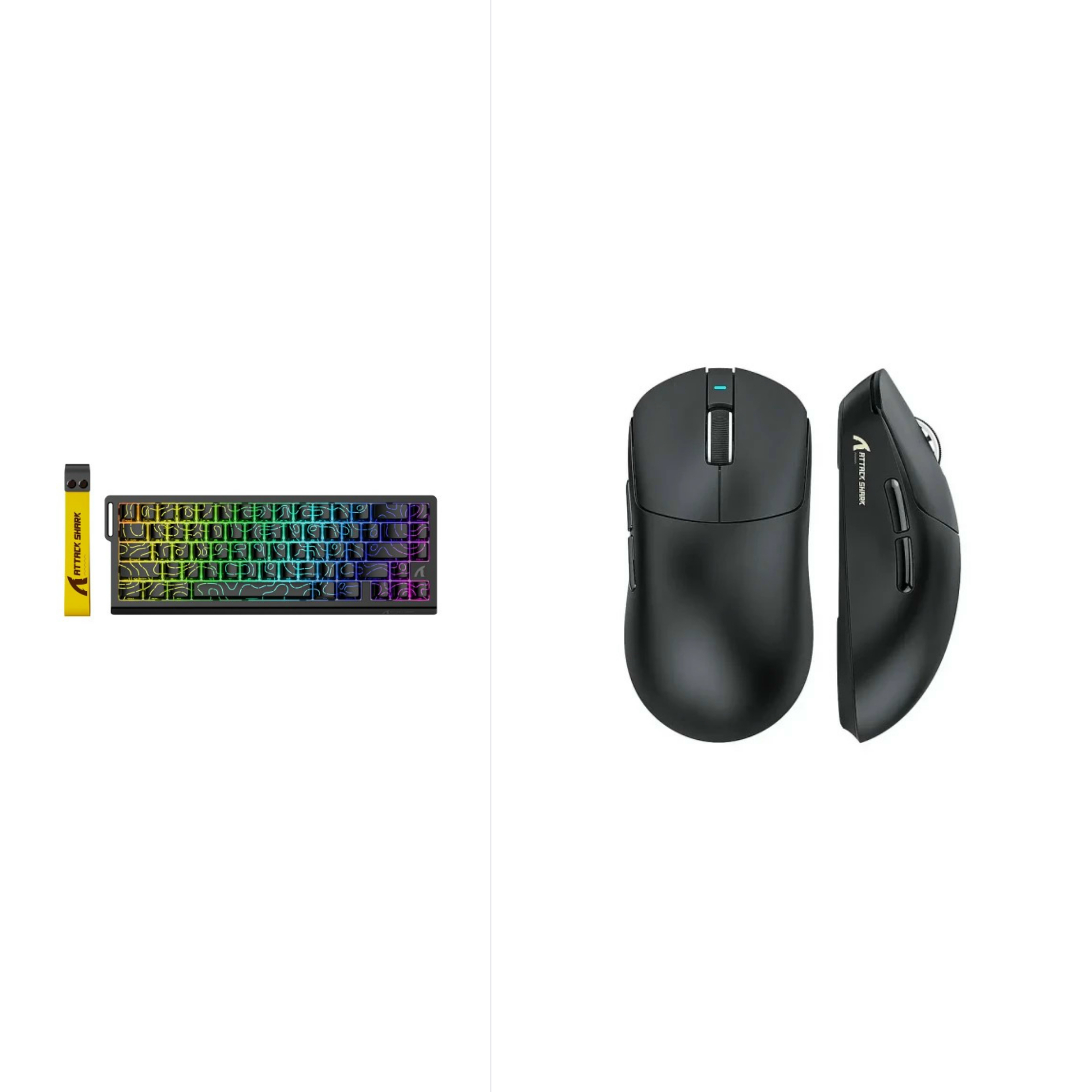 اتاك شارك X8 SE + ATTACK SHARK X68 HE Rapid Trigger Keyboard Magnetic Switch - Black Contours