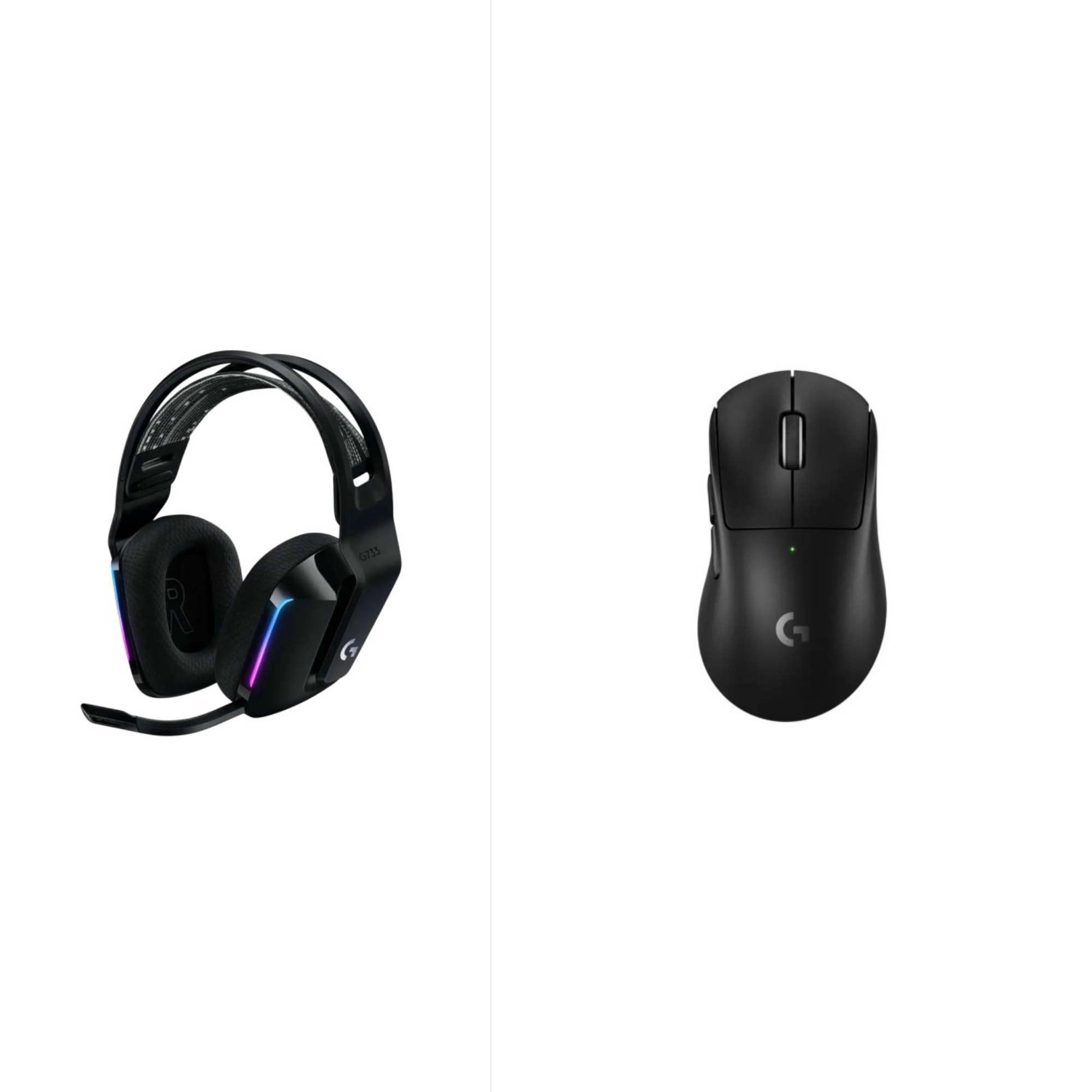 Logitech G PRO X Superlight 2 DEX Lightspeed Wireless Gaming Mouse - Black + Logitech G733 Lightspeed Wireless Gaming Headset
