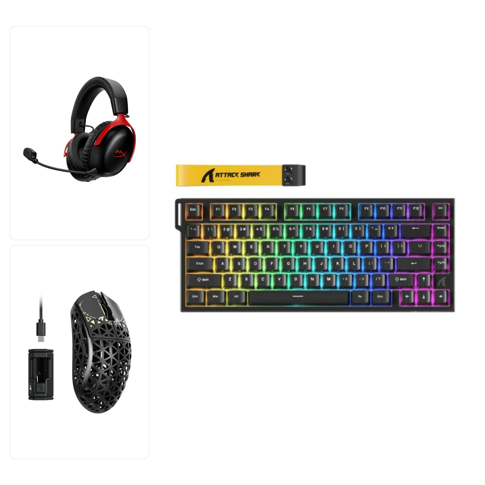ATTACK SHARK R82 HE Rapid Trigger Black line Keyboard Magnetic + باقة (3 منتجات)