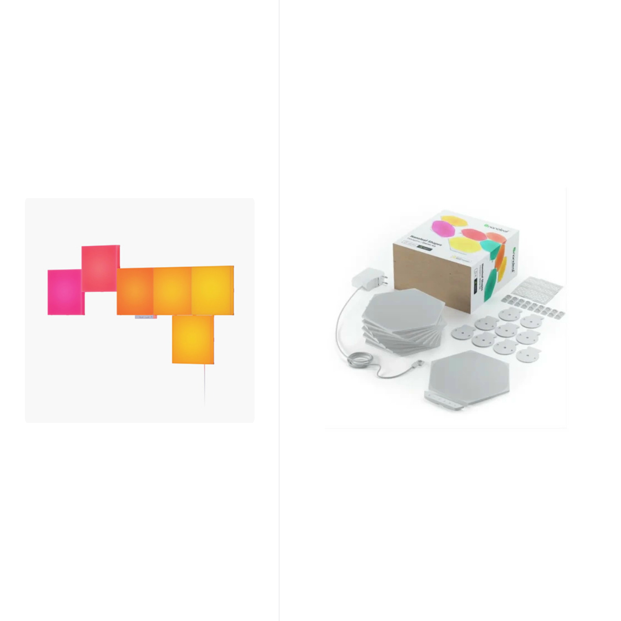 Nanoleaf shapes hexagons smarter kit 9x lights panels customize room + nanoleaf canvas squares smart kit 9 light squares