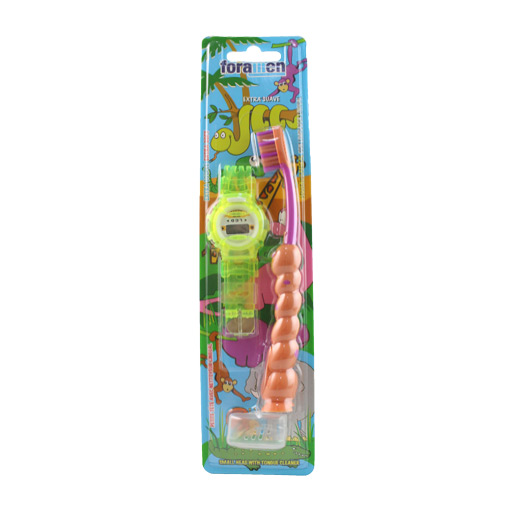 Extra Soft Kids Toothbrush فرشاة اسنان للأطفال مع هدية ساعة يدوية