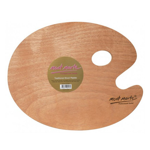 Mont Marte Oval Wood Palette قاعدة ألوان بيضوية خشبية