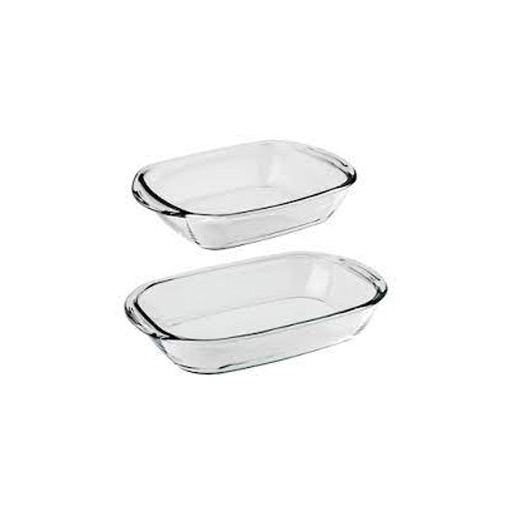 سيت قالب فرن زجاجي 2 قطعة Glass Oven Tray 2 Pcs Set مسواگ
