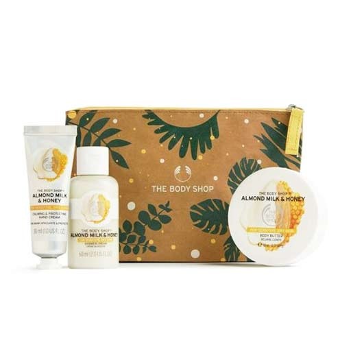 The Body Shop Soothing Almond Milk & Honey Gift Pouch Set سيت العناية