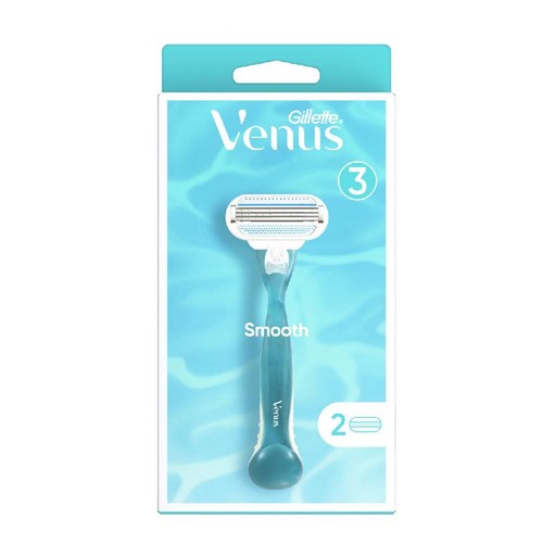 Gillette Venus Smooth Women's Razor Handle + 2 Blade Refill سيت شفرة حلاقة يديوية نسائية