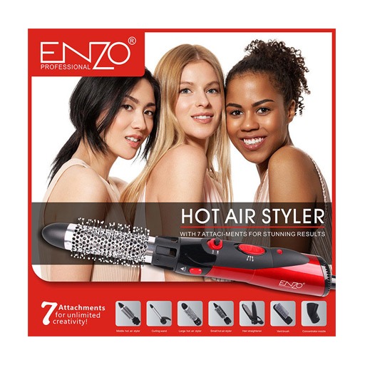 Enzo Hot Air Styler 7 In 1 جهاز تصفيف الشعر مسواگ