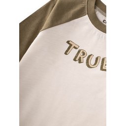 تولوم أطفال بأكمام ريجلان طويلة - إكرو أوليف (0-3 سنوات) Reglan Long Sleeve Baby Romper - Ecru Olive (0-3 Years)