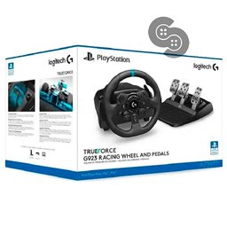 عجلة قيادة لوجيتك G923 TRUEFORCE الأصلية مع دواسات تفاعلية حساسة للضغط، لأجهزة بلايستيشن 5 والكمبيوتر Logitech G923 TRUEFORCE Racing Wheel with Interactive Pressure Pedals for PlayStation 5 and PC