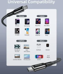 كابل شحن سريع USB-C من إننوستايل، طول 2 متر – أسود Innostyle Usb-C Fast Charging Cable 2m Black