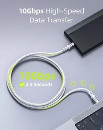 كابل شحن سريع USB-C من إننوستايل، طول 2 متر – أبيض Innostyle Usb-C Fast Charging Cable 2m White