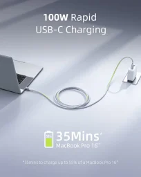 كابل شحن سريع USB-C من إننوستايل، طول 2 متر – أبيض Innostyle Usb-C Fast Charging Cable 2m White