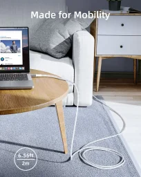 كابل شحن سريع USB-C من إننوستايل، طول 2 متر – أبيض Innostyle Usb-C Fast Charging Cable 2m White