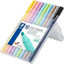 طقم أقلام تحديد ستيدلر تريبولس تيكست سيرفر - 10 ألوان باستيل وفينتج STAEDTLER Triplus Textsurfer 362 Highlighter Set - 10 Pastel & Vintage Colors 1-4mm