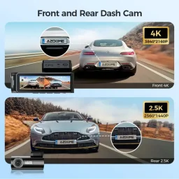 أزدومي M360 كاميرا داش كام بـ 2 قناة ودقة 4K مع بطاقة ذاكرة 64 جيجابايت Azdome DashCam M360 2 Channels 4K with 64GB TF Card