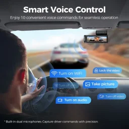 أزدومي M360 كاميرا داش كام بـ 2 قناة ودقة 4K مع بطاقة ذاكرة 64 جيجابايت Azdome DashCam M360 2 Channels 4K with 64GB TF Card