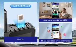 أزدومي S58 كاميرا داش كام بـ 3 قنوات ودقة 4K مع دعم شبكة 4G Azdome DashCam S58 3 Channels 4K 4G