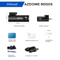 أزدومي M300S كاميرا داش كام بقناة واحدة ودقة 4K مع بطاقة ذاكرة 64 جيجابايت Azdome DashCam M300S 1 Channel 4K with 64GB TF Card