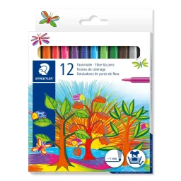 ستيدتلر (325) أقلام تلوين برأس ليفي، عبوة من 12 لوناً متنوعاً - 325 C12 STAEDTLER 325 Fibre-Tip Pens, Pack of 12 Assorted Colors - 325 C12