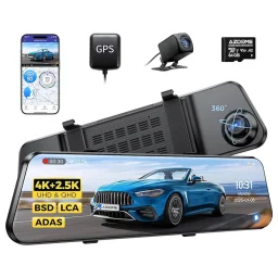 أزدومي PG17 MAX كاميرا داش كام مرآة بـ 2 قناة ودقة 4K مع بطاقة ذاكرة 64 جيجابايت Azdome mirror DashCam PG17 MAX 2 Channels 4K with 64GB TF Card