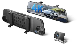 أزدومي PG17 MAX كاميرا داش كام مرآة بـ 2 قناة ودقة 4K مع بطاقة ذاكرة 64 جيجابايت Azdome mirror DashCam PG17 MAX 2 Channels 4K with 64GB TF Card