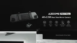 أزدومي PG17 MAX كاميرا داش كام مرآة بـ 2 قناة ودقة 4K مع بطاقة ذاكرة 64 جيجابايت Azdome mirror DashCam PG17 MAX 2 Channels 4K with 64GB TF Card