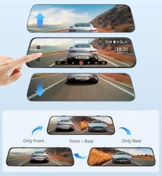 أزدومي PG17 MAX كاميرا داش كام مرآة بـ 2 قناة ودقة 4K مع بطاقة ذاكرة 64 جيجابايت Azdome mirror DashCam PG17 MAX 2 Channels 4K with 64GB TF Card