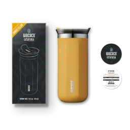كوب واكاكو أوكتاروما جراندي العازل للحرارة (تفريغ هواء) - سعة 435 مل باللون الأصفر Wacaco OCTAROMA GRANDE Vacuum Insulated Mug / 435ML Yellow
