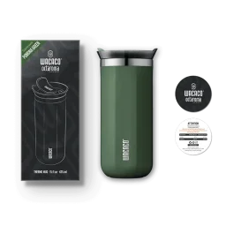 كوب واكاكو أوكتاروما جراندي العازل للحرارة (تفريغ هواء) - سعة 435 مل باللون الأخضر Wacaco OCTAROMA GRANDE Vacuum Insulated Mug / 435ML Green