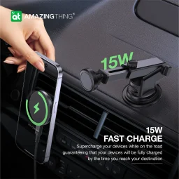 قاعدة شحن وتثبيت السيارة أميزينج ثينج إكسبلورر برو ماج بقدرة 15 واط مع كابل USB-C To USB-C بطول 1.2 متر - أسود AmazingThing Explorer Pro Mag 15W Car Mount With 1.2m USB-C To USB-C Cable - Black