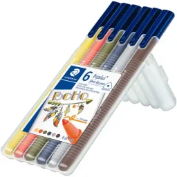 أقلام فلوماستر ستيدلر تريبلس ملونة 1 مم ألوان الخريف 6 قطع Staedtler 1mm Felt-Tip Triplus Color Pens in Autumn Colors 6x