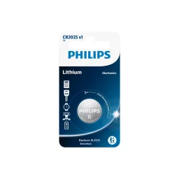 فيليبس بطارية ليثيوم كوين CR2032 بجهد 3 فولت CR2032P1L/40 - عبوة من قطعة واحدة Philips CR2032P1L/40 3V Lithium Coin Cell - 1-Pack