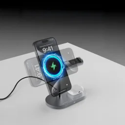 لينيس حامل شحن لاسلكي 3 في 1 PW319 Qi2 بقوة 15 واط مع إضاءة محيطية Lenyes PW319 Qi2 15W 3-in-1 Wireless Charging Stand with Ambient Light