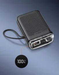 إنوستايل ترانزي ميني فليكس تشارج تي إم 31 باور بانك 10000 مللي أمبير 33 واط مع كابل يو إس بي - سي قابل للسحب - أسود InnoStyle TransiMini FlexCharge TM31 10000mAh 33W Power Bank with Retractable USB-C Cable - Black
