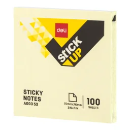 ديلي أوراق ملاحظات لاصقة ستيك أب A00353 عدد 100 ورقة 76×76 سم، 3×3 بوصة Deli Stick Up A00353 Sticky Notes 100 Sheets 76cm*76cm, 3*3IN"