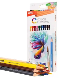 ديلي أقلام تلوين مائية كولور إيموشن C007 00 - 12 قلم تلوين Deli C007 00 Color Emotion Water Colored Pencils  - 12 Coloring Pencils