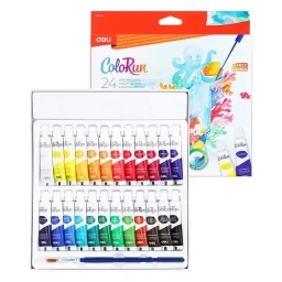 ديلي ألوان مائية كولور ران C18-24 - 24 لون + فرشاة مجانية Deli ColoRun C18-24 Water Colors - 24 Colors + free brush