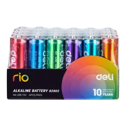 ديلي بطارية قلوية ريو AA LR6 1.5 فولت 82902 Deli 82902 AA / LR6 1.5V Alkaline Batteries - 4-Pack