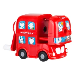 ديلي براية أقلام دوارة 0674 - هابي باص Deli 0674 Rotatry Pencil Sharpener - Happy Bus