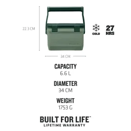 ستانلي مبرد غداء سهل الحمل 6.6 لتر / 7 كوارت – أخضر هامرتون Stanley Easy Carry Lunch Cooler 6.6L / 7QT – Hammertone Green