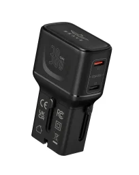 بريف شاحن سفر عالمي GaN بمنفذين وقدرة 30W موديل BTC-48 Brave 30W GaN 2-Port Universal Travel Charger BTC-48