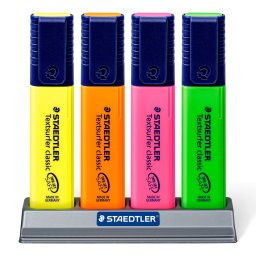 ستدلر Textsurfer Classic طقم أقلام تحديد قائم - 4 ألوان STAEDTLER Textsurfer Classic highlighter stand-up set - 4 colours