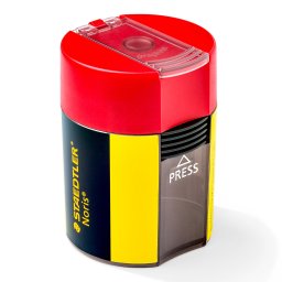 ستدلر Noris 511 004 مبراة ذات ثقب واحد مع حاوية - أصفر/أسود STAEDTLER Noris 511 004 Single-hole Tub Sharpener - Yellow/Black